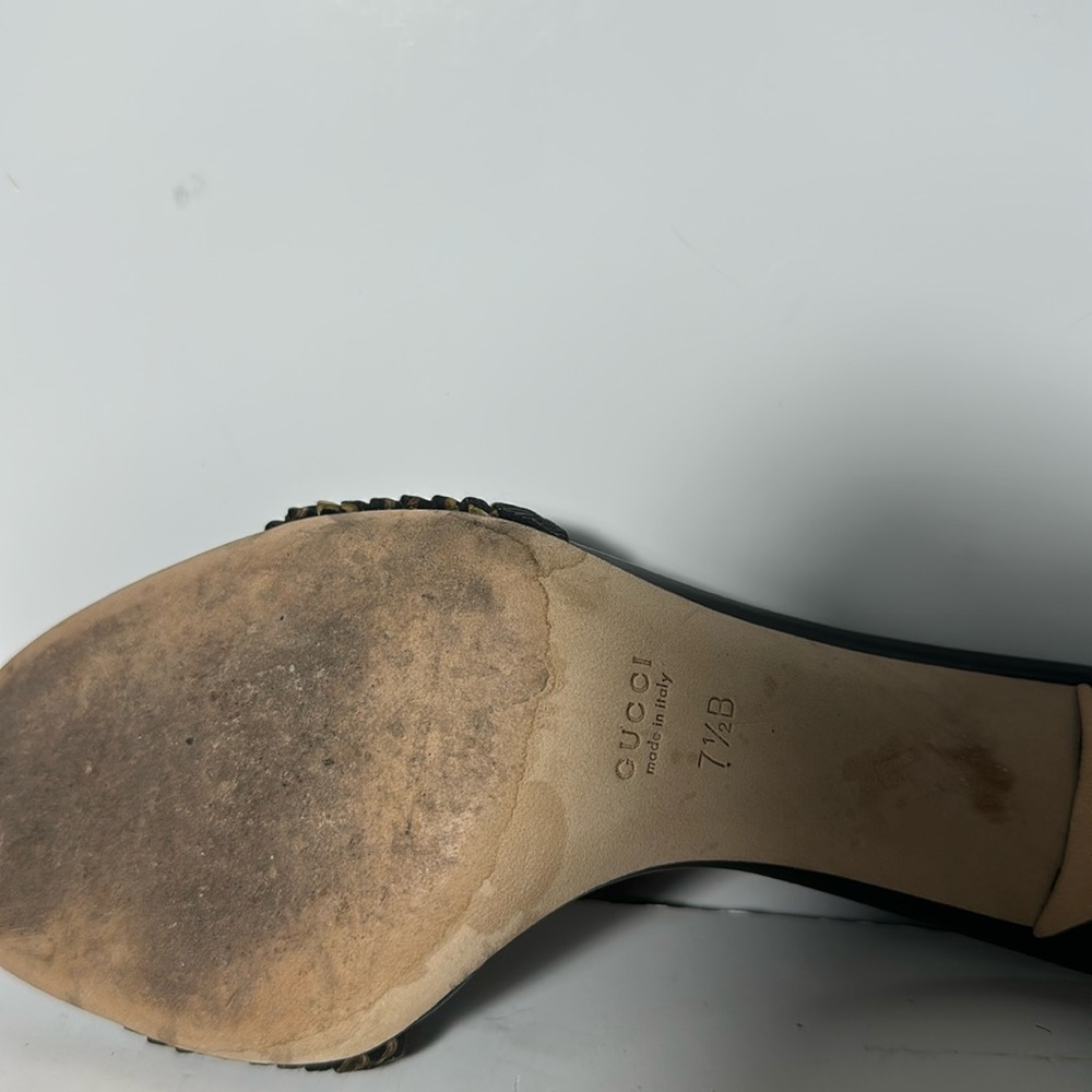 Gucci women’s horsebit accent satin slip on mule heels size 7.5 - Picture 11 of 11